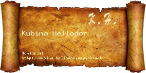 Kubina Heliodor névjegykártya